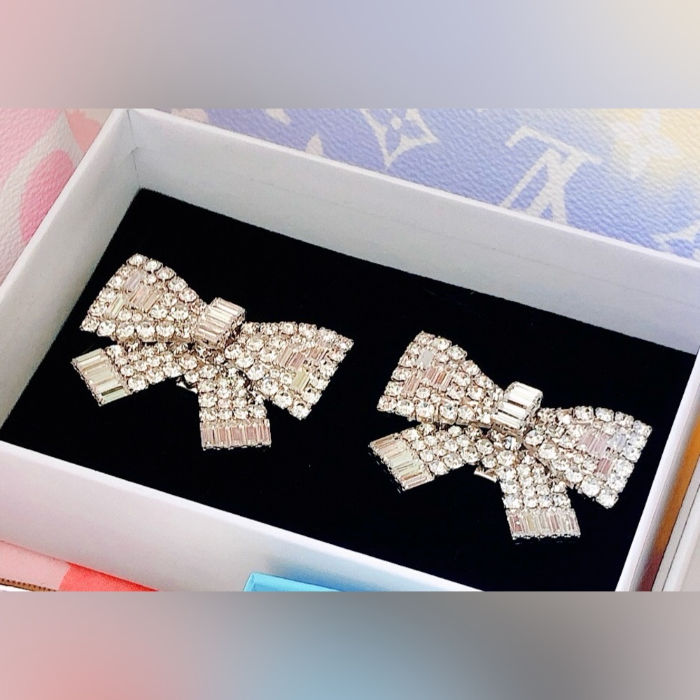 Elegant Silver Bow Earrings